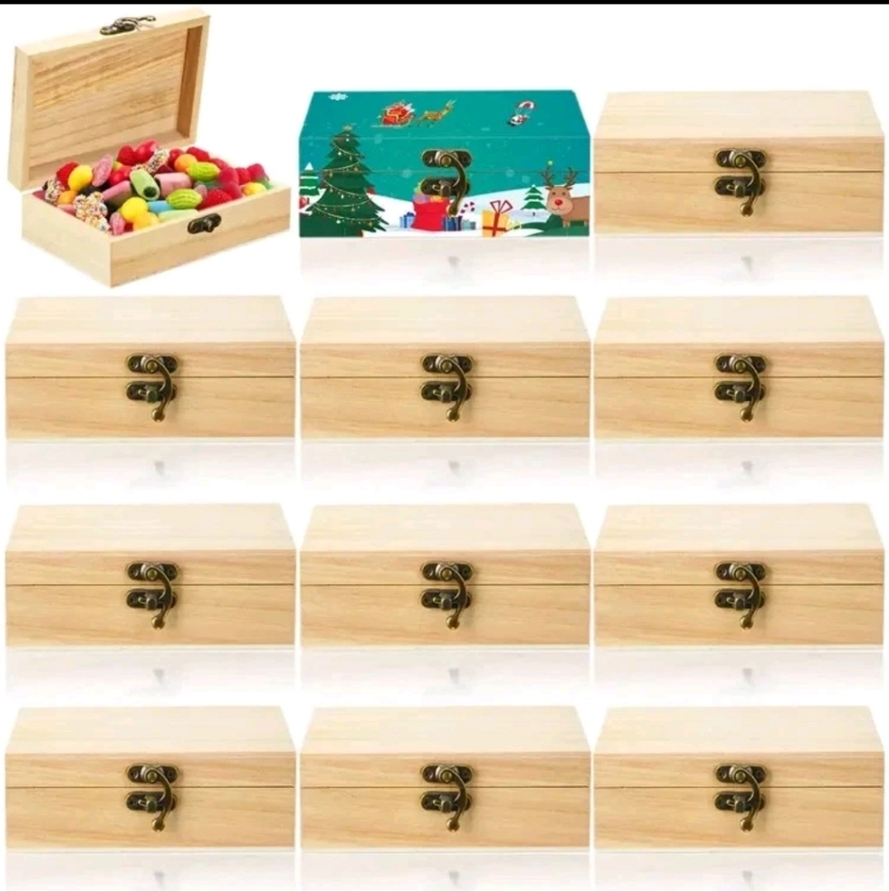Plain Natural Wood Keepsake Box for Kids - Brown Treasure Chest